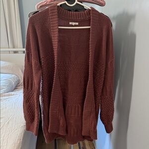 Maurices Mauve Open Front Cardigan